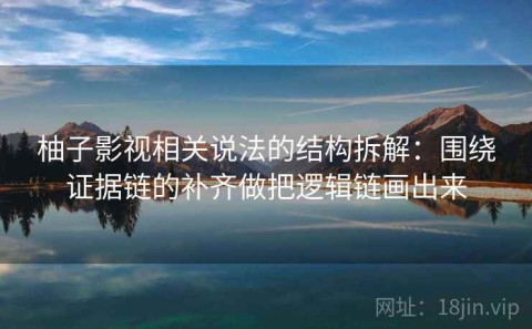 柚子影视相关说法的结构拆解：围绕证据链的补齐做把逻辑链画出来