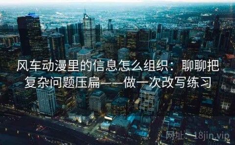风车动漫里的信息怎么组织：聊聊把复杂问题压扁——做一次改写练习